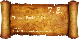 Thoma Emília névjegykártya